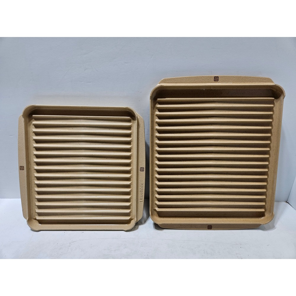 LittonWare Microwave Bacon Reversable Grill Trays Cookware Set of 2 44097 39437
